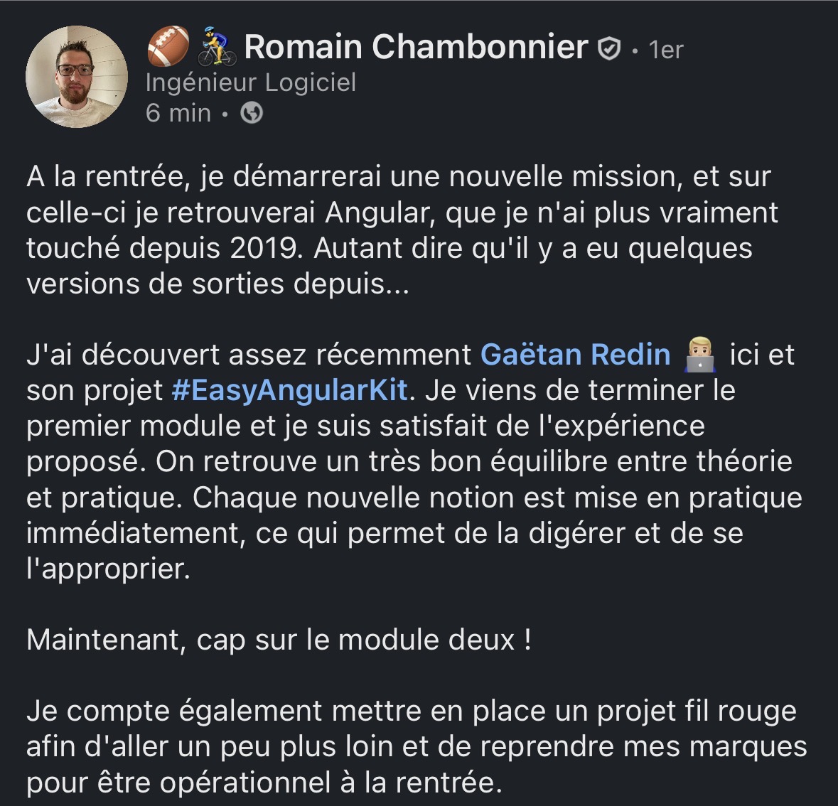 Retour public d'un Eakien sur son expérience avec EasyAngularKit.