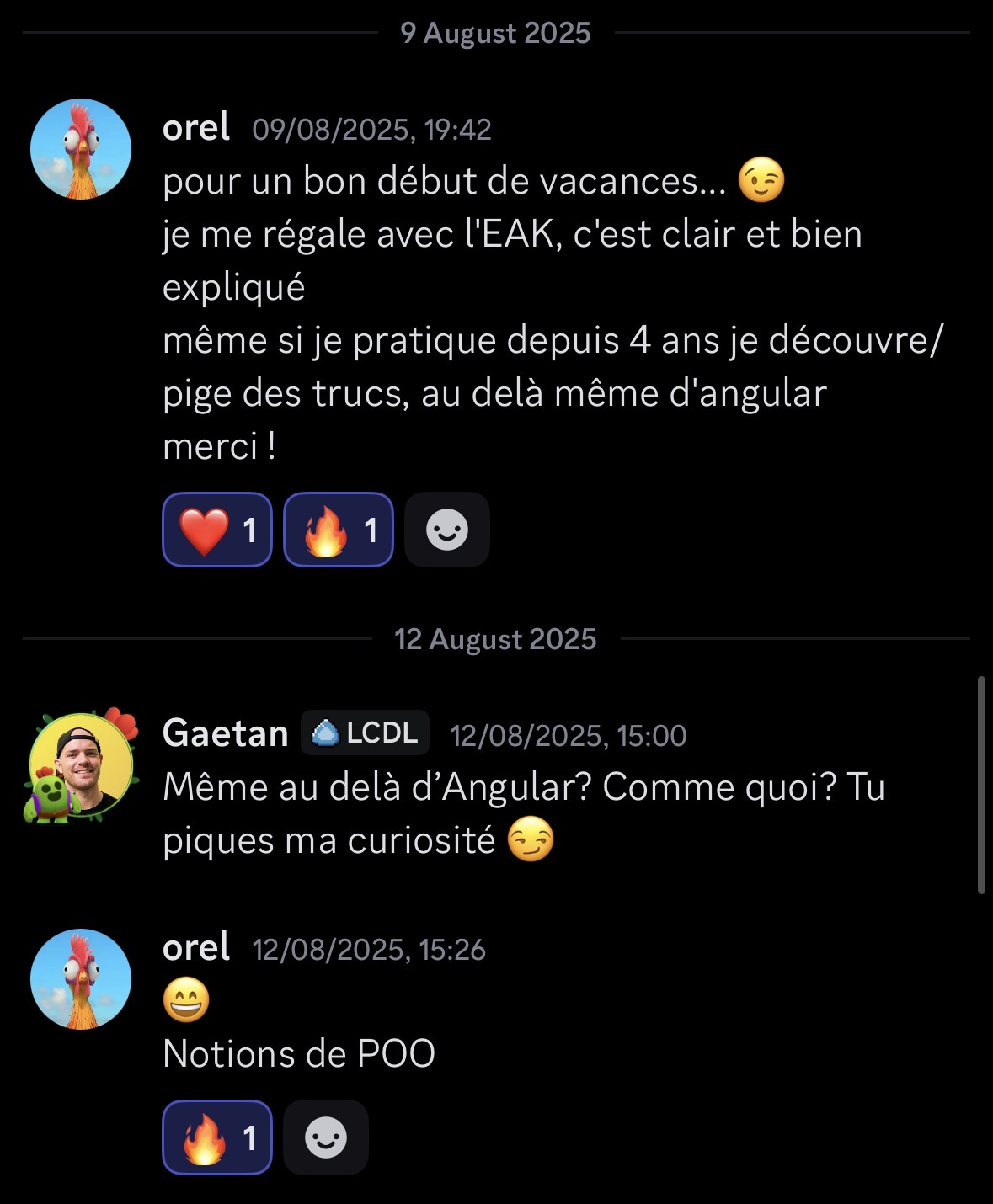 Retour positif d'une développeuse intermédiaire sur EAK